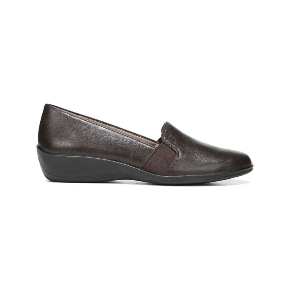 LIFE STRIDE VELOCITY Womens Brown Isabelle Wedge Slip On Heeled Loafers 8.5 M